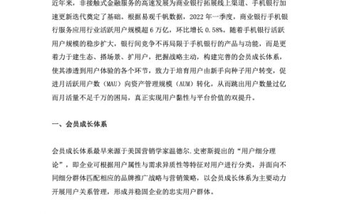 手机银行会员成长体系