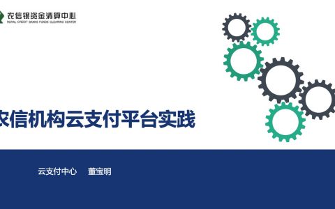 农信银支付清算中心董宝明：农信机构云支付平台实践