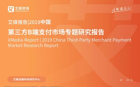2019中国第三方B端支付市场专题研究报告（41页）