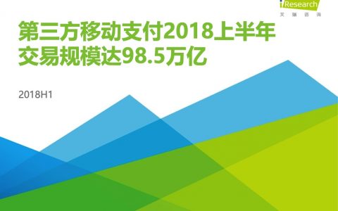 艾瑞咨询：2018H1中国第三方支付数据发布（15页）
