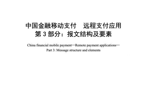 中国金融移动支付 远程支付应用 第3部分：报文结构及要素