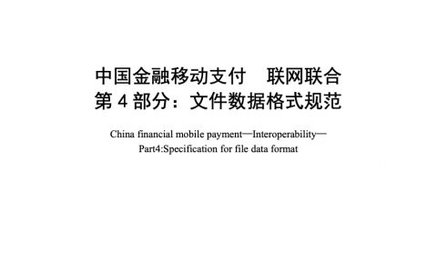 中国金融移动支付 联网联合 第4部分：文件数据格式规范