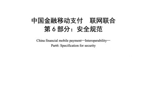 中国金融移动支付 联网联合 第6部分：安全规范