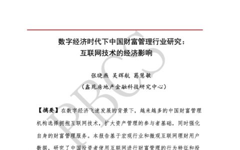 清华五道口：数字经济时代下中国财富管理行业研究-互联网技术的经济影响二（45页）