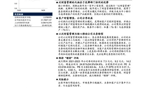 国联证券：泛财富管理扬帆起航（20页）
